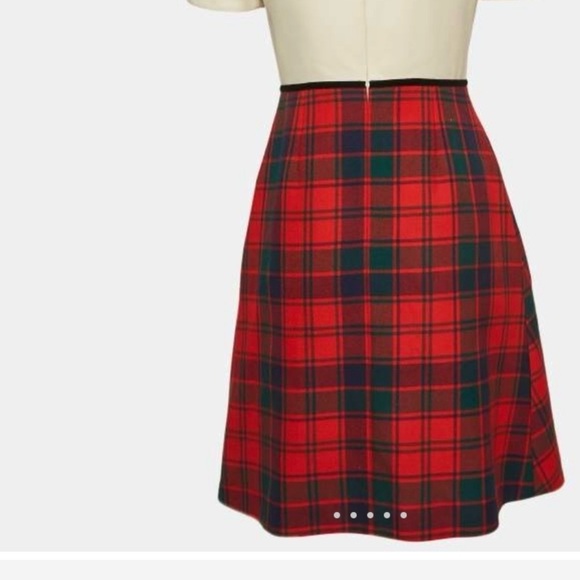 Gucci Red, Crème and Black Asymmetrical Dress with Gucci ivory dress cover. - Picture 3 of 15